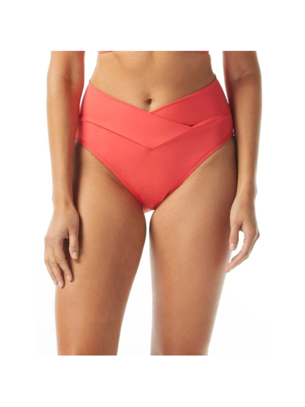 Coco Reef Women's 2XL Coral Pink Solid Crossover Bikini Bottoms Swimwear NWT